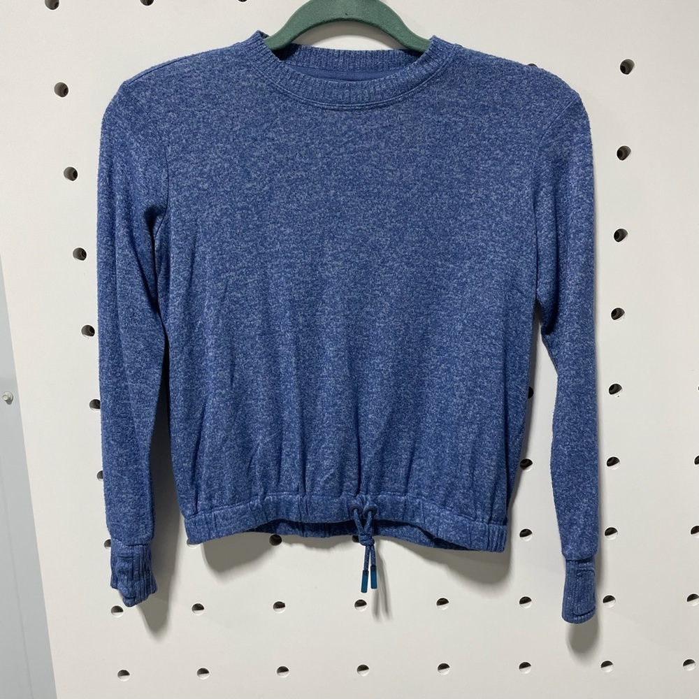 Athleta Girl Luck of the Drawstring Top Blue Size S